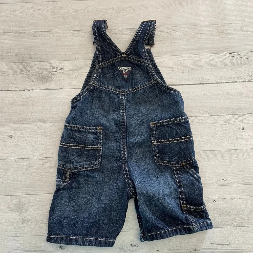 Boys‎ OshKosh B'Gosh baby denim overalls shortalls 24 months